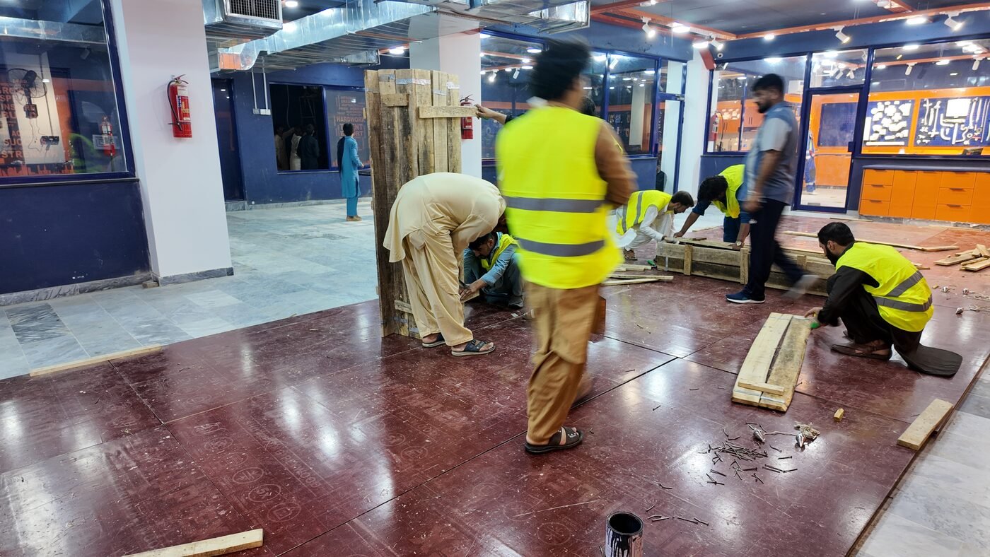Steel-fixing practice as part of trade testing